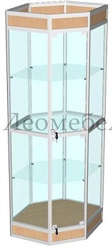 ВА-403 Витрина из алюминиевого профиля с подиумом(угловая) к ВА-400,401 цвет Дуб сонома